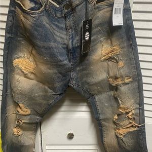 Jordan Craig Desert Storm Jeans 42X 32 Blue & Tan /Rust color